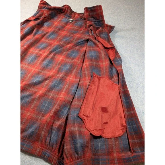 KingSize Mens 4XL Big Fleece Vest Red Blue Plaid Full Zip Pockets Sleeveless - Picture 5 of 9